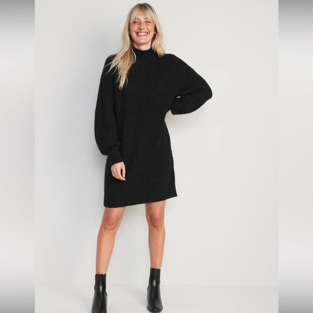 Old Navy Long-Sleeve Mock-Neck Mini Sweater Shift Dress